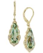 Effy Green Amethyst (5-9/10 Ct. T.w.) & Diamond (1/6 Ct. T.w.) Drop Earrings In 14k Gold
