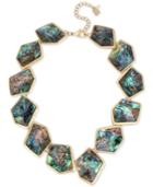 Robert Lee Morris Soho Gold-tone Abalone-look Stone Collar Necklace, 17 + 3 Extender