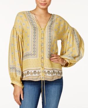 William Rast James Printed Peasant Top
