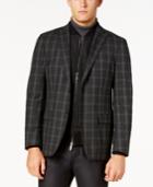 Ryan Seacrest Distinction Men's Slim-fit Gray Windowpane Sport Coat, Created For Macy's