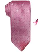 Susan G. Komen Men's Pink Ribbon Printed Tie & Lapel Pin Set