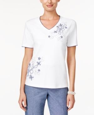 Alfred Dunner Embroidered Beaded Top