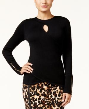 Thalia Sodi Faux-wrap Keyhole Sweater, Only At Macy's