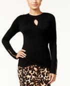 Thalia Sodi Faux-wrap Keyhole Sweater, Only At Macy's