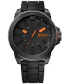 Hugo Boss Men's Boss Orange Black Silicone Strap Watch 50mm 1513004