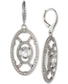 Jenny Packham Silver-tone Crystal Openwork Drop Earrings