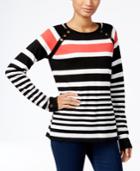 Karen Scott Petite Resort Striped Sweater, Created For Macy's