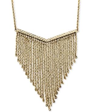 Fringed Chain Frontal Necklace In 14k Gold