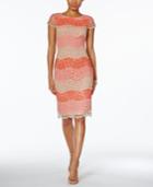 Jessica Howard Lace-striped Sheath Dress