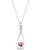 Unwritten Heart In A Bottle Pendant Necklace In Sterling Silver And Rose Gold-flashed Sterling Silver