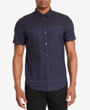 Calvin Klein Men's Engineered Horizontal Striped Shirt