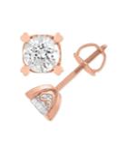 Diamond Stud Earrings In Heart Shape Prongs (1/4 Ct. T.w.) In 14k Rose Gold
