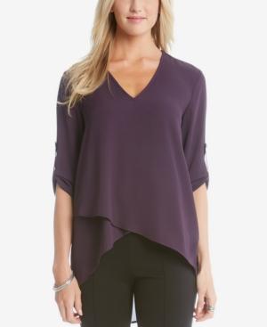 Karen Kane Asymmetrical Faux-wrap Blouse