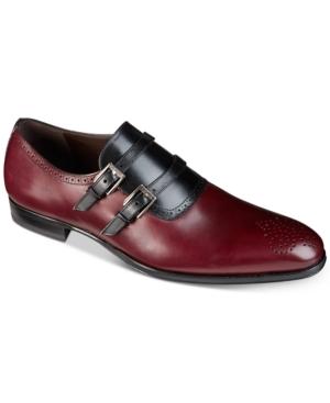 Mezlan Men's Medallion Toe Double Strap Center Gore Loafers Men's Shoes