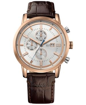 Tommy Hilfiger Men's Cool Sport Brown Leather Strap Watch 44mm 1791246