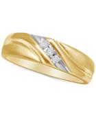 Men's Diamond Two-tone Band (1/10 Ct. T.w.) In 10k Gold