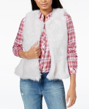 Maison Jules Faux-fur Peplum Vest, Created For Macy's