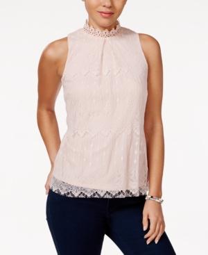 Bcx Juniors' Mock-neck Sleeveless Blouse