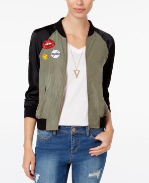 Material Girl Juniors' Patch Bomber Jacket, Only At Macy's