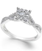 Princess-cut Diamond Promise Ring (1/4-ct. T.w.) In Sterling Silver