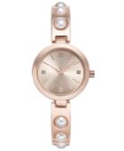 Charter Club Women's Rose Gold-tone Imitation Pearl Bracelet Watch 29mm, Created For Macy's