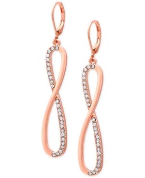T Tahari Crystal Twist Loop Earrings