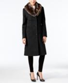 Jones New York Petite Faux-fur-collar Walker Coat