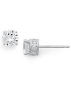 Diamond Filigree Stud Earrings In 14k White Gold (1-1/2 Ct. T.w.)