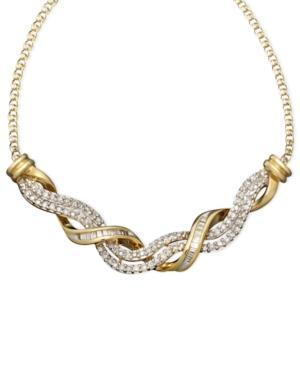 14k Gold Necklace, Diamond Swirl Twist (1/2 Ct. T.w.)