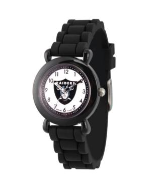 Gametime Nfl Oakland Raiders Kids' Black Plastic Time Teacher Watch