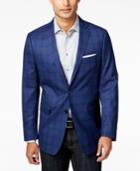 Calvin Klein Men's Blue Windowpane Slim-fit Sport Coat