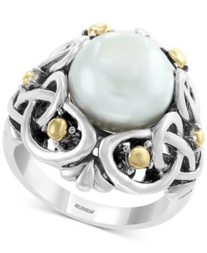 Effy Cultured Freshwater Pearl (11mm) Statement Ring In Sterling Silver & 18k Gold Over Silver