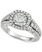 Diamond Halo Engagement Ring (1-5/8 Ct. T.w.) In 14k White Gold