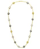 Majorica Pearl Necklace, 18k Gold Over Sterling Silver Multicolor Organic Man Made Pearl Illusion