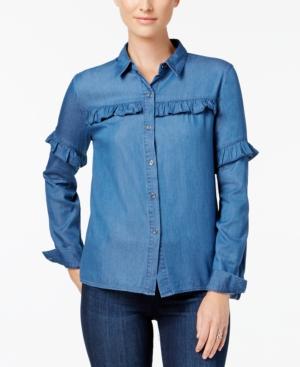 Buffalo David Bitton Tula Ruffled Denim Shirt