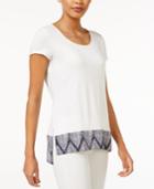 Maison Jules Border-print T-shirt, Only At Macy's