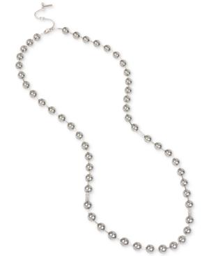 Kenneth Cole Grey Glass Pearl And Crystal Strand Necklace