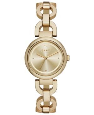 Dkny Women's East Gold-tone Stainless Steel Bracelet Watch 30mm