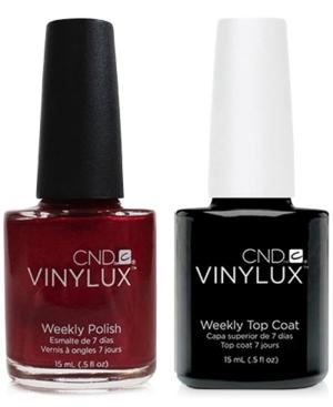 Creative Nail Design Vinylux Red Baroness Nail Polish & Top Coat (two Items), 0.5-oz, From Purebeauty Salon & Spa