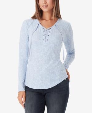 William Rast Phoebe Lace-up Top