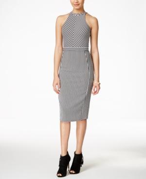 Marilyn Monroe Juniors' Striped Halter Bodycon Dress