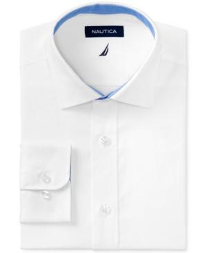 Nautica Men's Classic/regular Fit Comfort Stretch Wrinkle Free Solid Poplin Dress Shirt