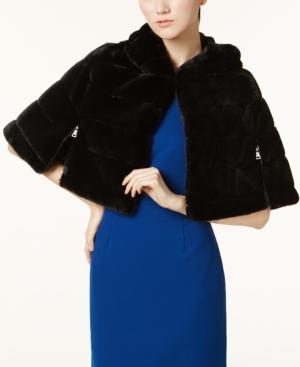 Betsey Johnson Hooded Faux-fur Cape