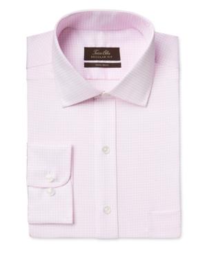 Tasso Elba Men's Classic-fit Non-iron Pink Twill Tattersall Dress Shirt, Only At Macy's