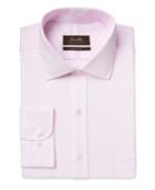 Tasso Elba Men's Classic-fit Non-iron Pink Twill Tattersall Dress Shirt, Only At Macy's