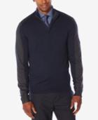 Perry Ellis Men's Colorblocked Quarter-zip Sweater
