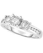 Trumiracle Diamond Trinity Engagement Ring (1/2 Ct. T.w.) In 14k White Gold