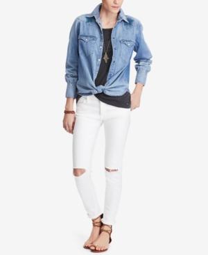 Denim & Supply Ralph Lauren Star-embroidered Cotton Chambray Shirt