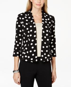 Kasper Shawl-collar Polka-dot-print Blazer