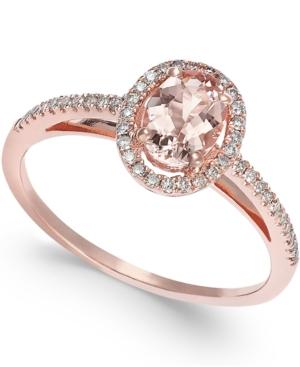 Morganite (3/4 Ct. T.w.) And Diamond (1/5 Ct. T.w.) Ring In 14k Rose Gold
